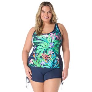 Plus Size Beach House Tropic Paradise Ambition Tankini Swim Top
