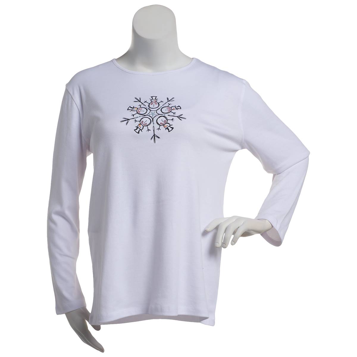 Plus Size MCCC Sportswear Long Sleeve Snowmen Tee