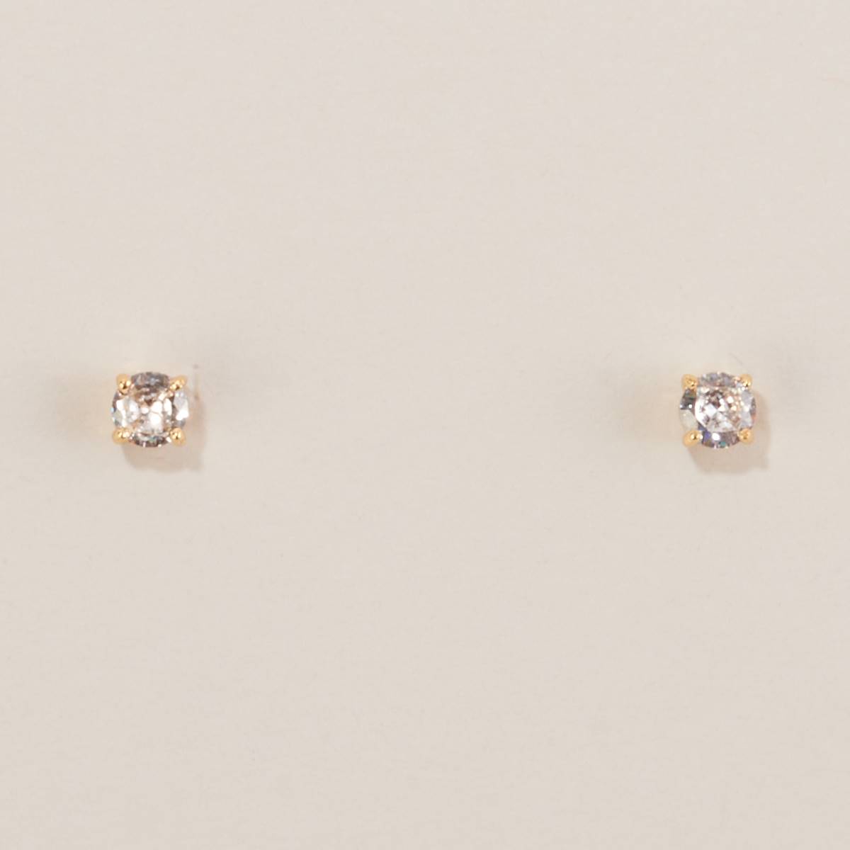 Design Collection Gold-Tone CZ 5mm Round Stud Earrings