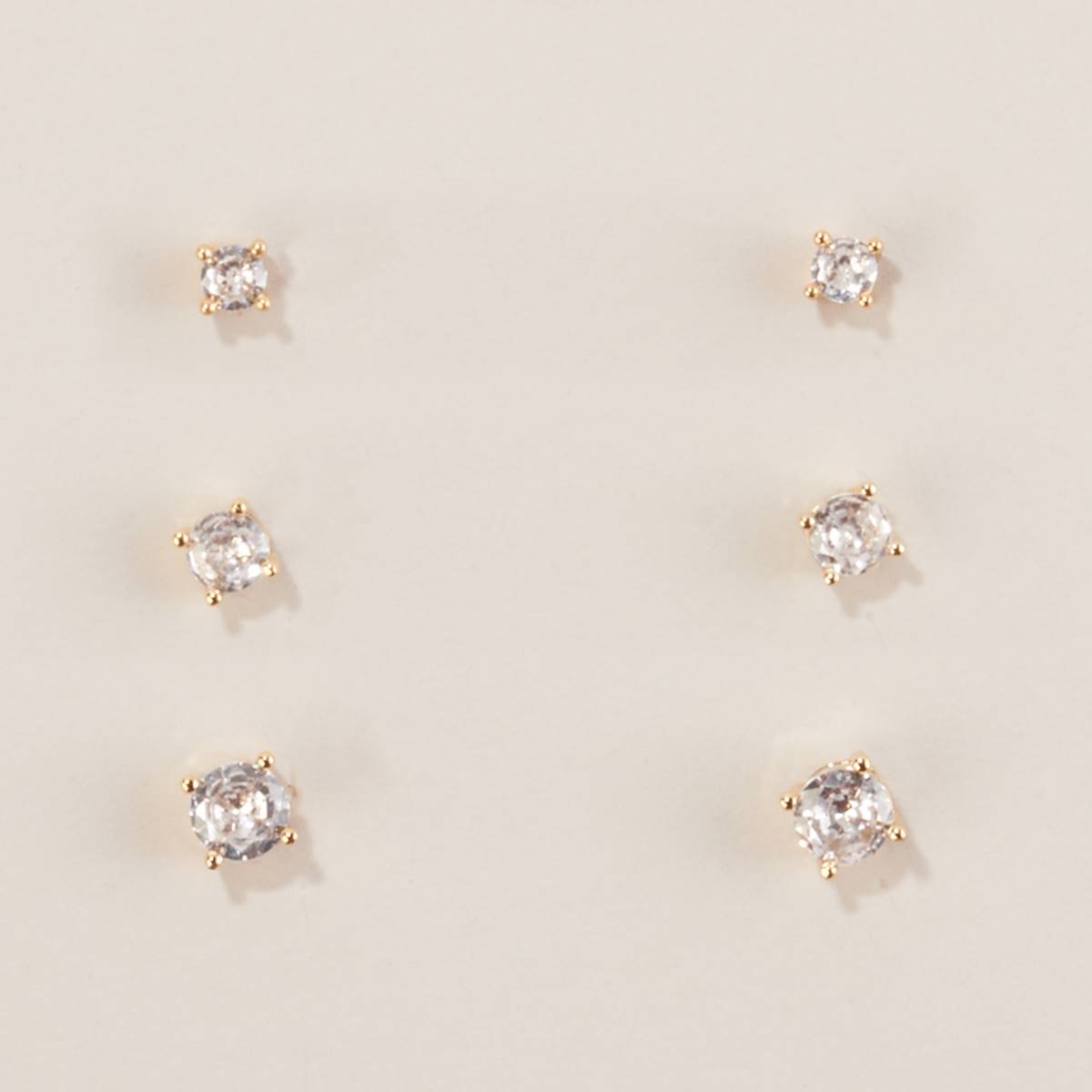 Design Collection CZ Gold-Tone 3pc. Graduated Earrings