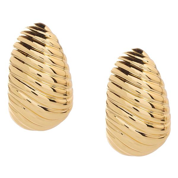 Design Collection Gold-Tone Textured Hoop Earrings