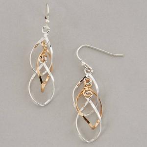 Design Collection Two-Tone Spiral Drop Earrings