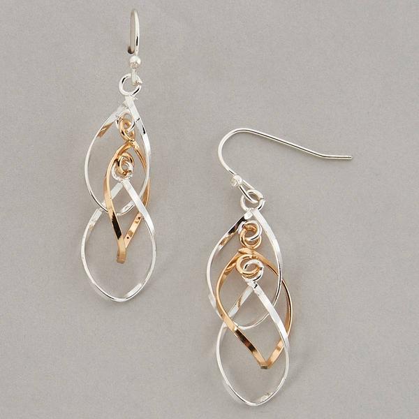 Design Collection Two-Tone Spiral Drop Earrings