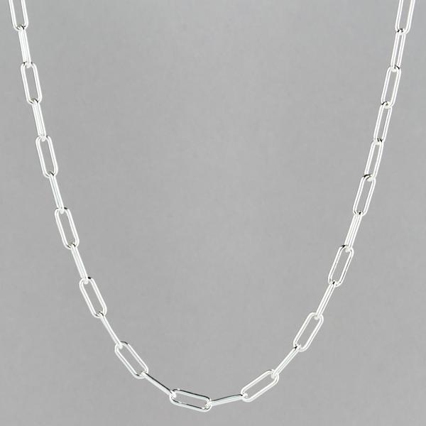 Design Collection Silver-Plated Paper Clip Necklace