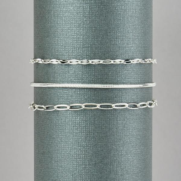 Design Collection Silver-Plated Small Paper Clip Bracelet Set
