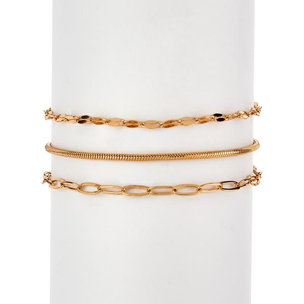 Design Collection Gold-Plated Small Paper Clip Bracelet Set