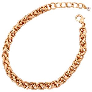 Design Collection 7.5in. Polished Gold-Tone Wheat Chain Bracelet