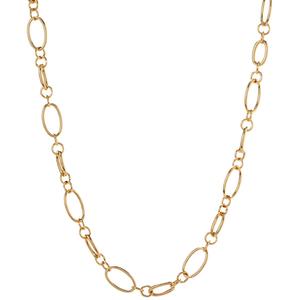 Design Collection 24in Gold-Tone Oval & Round Link Chain Necklace