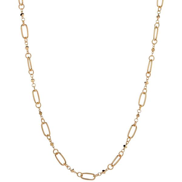 Design Collection Gold-Tone Paperclip Textured Chain Necklace