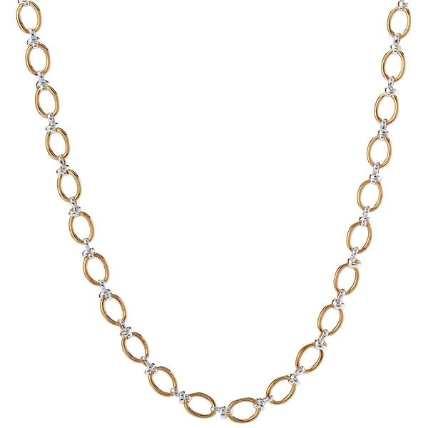 Design Collection 18in. Alternate Oval Link Two-Tone Necklace