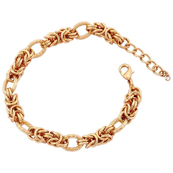 Design Collection 7.5in. Gold-Tone Mixed Link Chain Bracelet