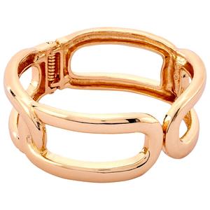 Design Collection Gold-Tone Open Work Hinged Bangle Bracelet