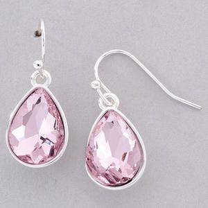 Design Collection Light Rose-Tone Drop Crystal Earrings