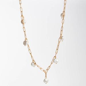 Design Collection Gold-Tone Glass/Pearl Chain Bracelet