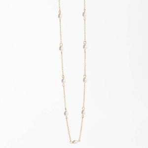 Design Collection Gold-Tone Glass/Pearl Chain Necklace