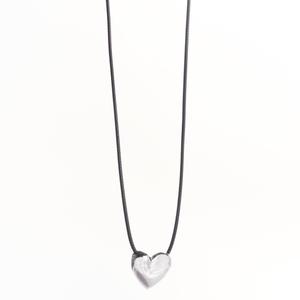 Design Collection Silver-Tone Heart Corded Necklace