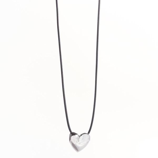 Design Collection Silver-Tone Heart Corded Necklace