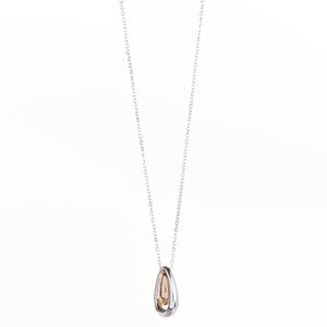 Design Collection Two-Tone Open Teardrop Necklace