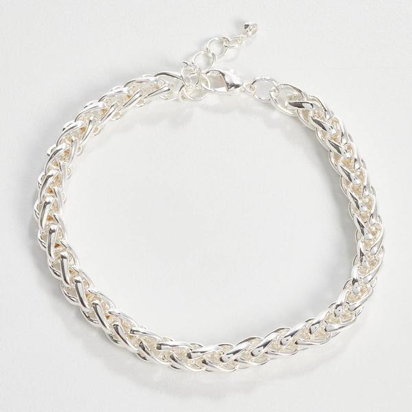Design Collection Silver-Tone Wheat Chain Bracelet