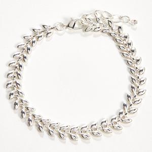 Design Collection Silver-Tone Fishbone Chain Bracelet