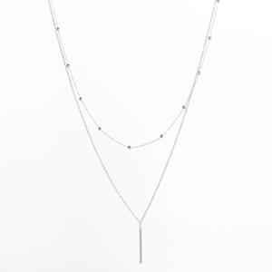 Design Collection Silver-Plated 18in. Bar Pendant Necklace