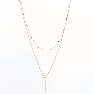 Design Collection Gold-Tone 18in. Necklace with Bar Pendant