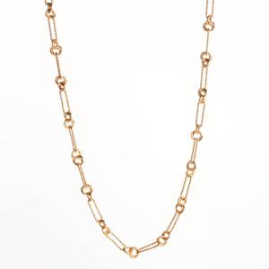 Design Collection Gold-Tone Chain Necklace With Circle Accents