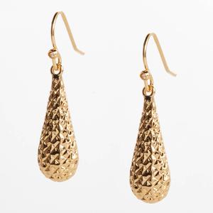 Design Collection Gold-Tone Textured Drop Earrings