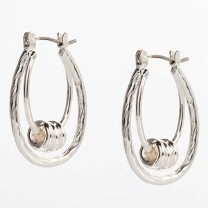 Design Collection Silver-Tone Double Hoop Earrings
