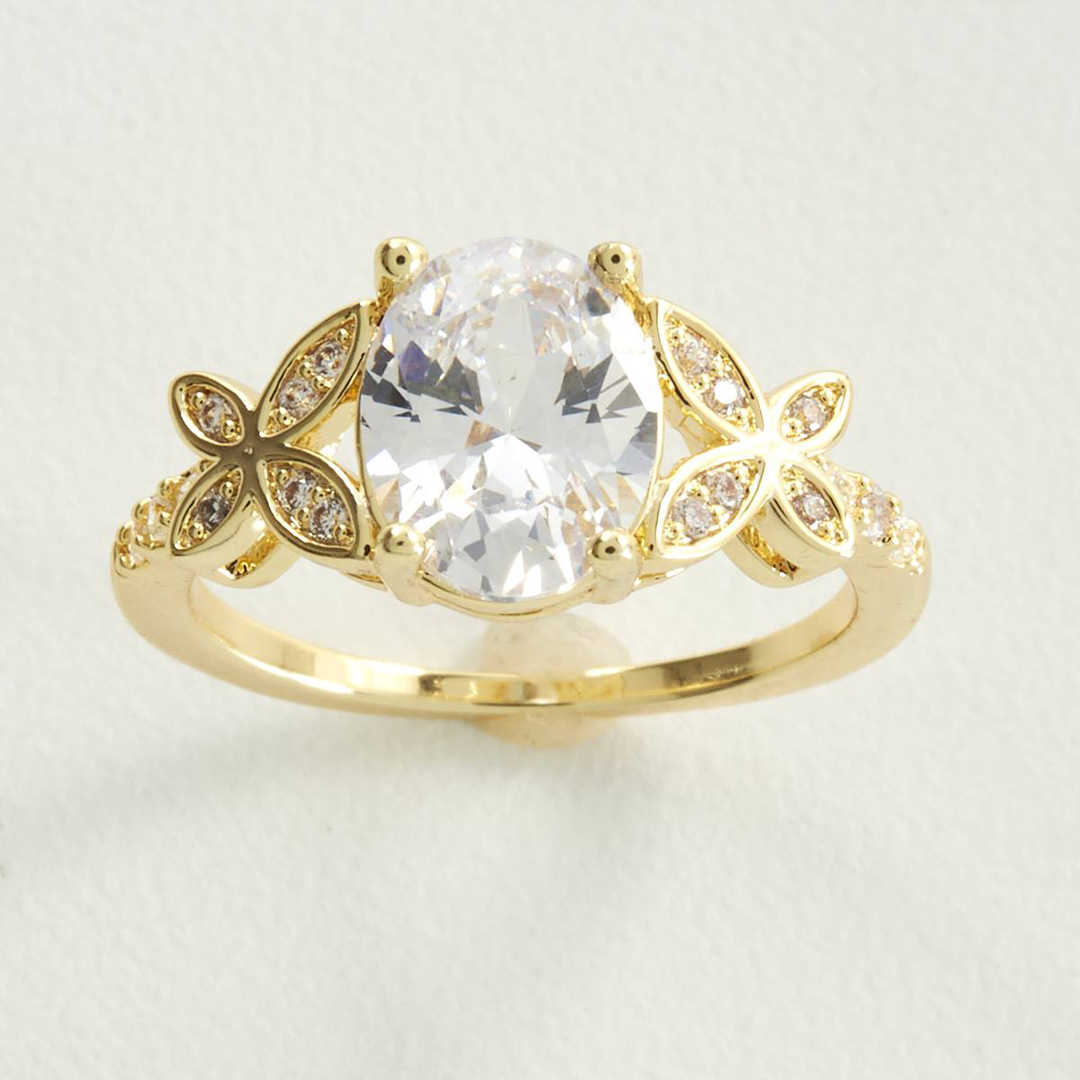 Ashley Cooper(tm) CZ & Pave Floral Band Gold Ring