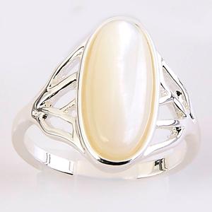 Ashley Cooper(tm) Silver Mother of Pearl Oblong Statement Ring