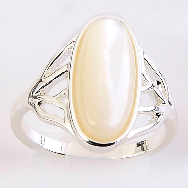Ashley Cooper(tm) Silver Mother of Pearl Oblong Statement Ring