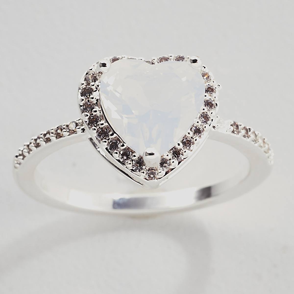 Ashley Cooper(tm) CZ Crystal Heart Pave Halo Ring