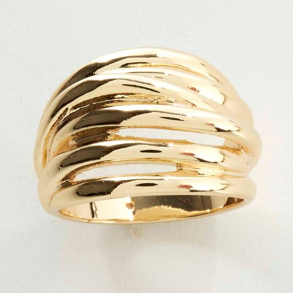 Ashley Cooper(tm) Gold Tone Multiple Band Tailored Statement Ring