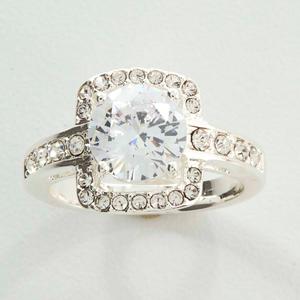 Ashley Cooper(tm) Silver Round CZ Stone Pave Ring