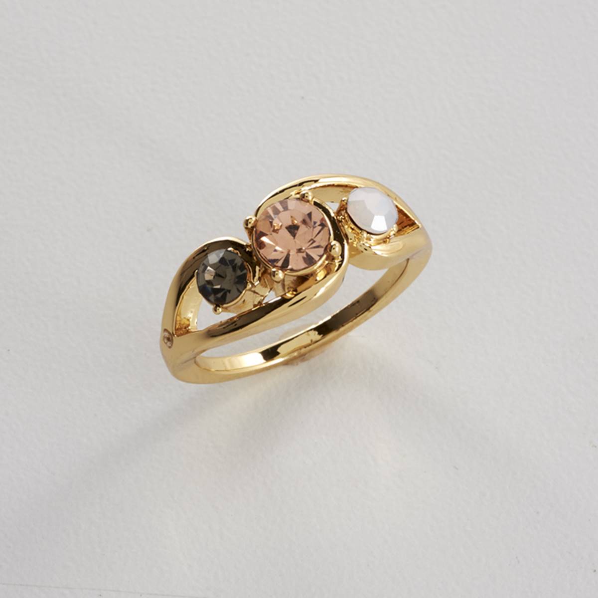 Ashley Cooper(tm) Opal Black Diamond & Vintage Rose Crystal Ring