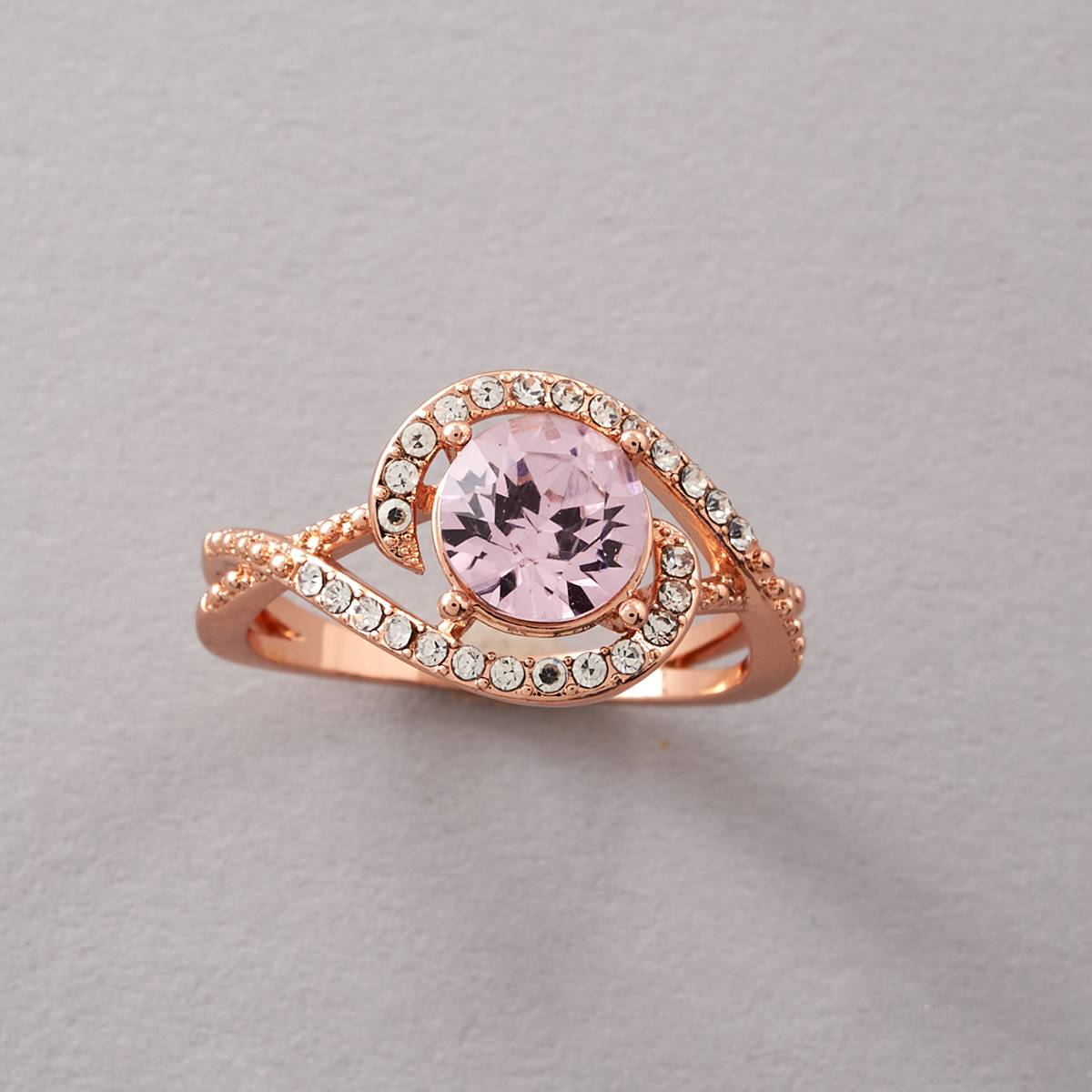 Ashley Cooper(tm) Rose Gold Ring W/ Vintage Rose Stone