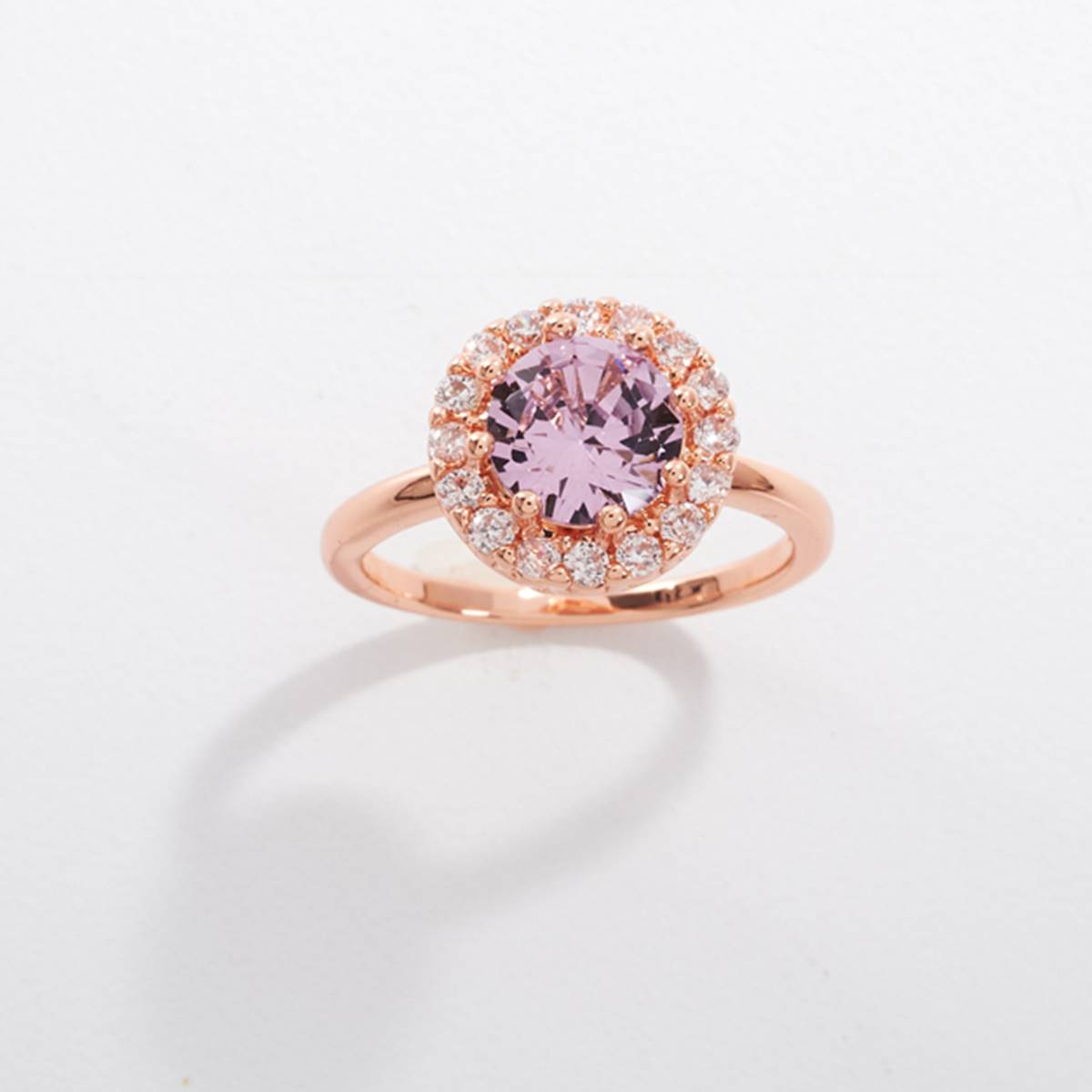 Ashley Cooper(tm) Morganite & Gold Halo Pave Ring