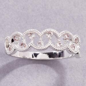 Ashley Cooper(tm) Silver-Tone Clear CZ Statement Ring