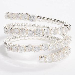 Ashley Cooper(tm) Silver-Tone CZ Swirl Wrap Ring