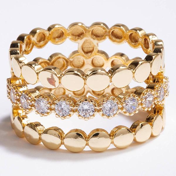 Ashley Cooper(tm) Gold-Tone CZ Open Work Ring
