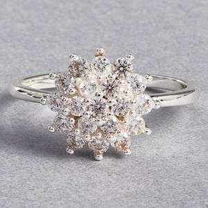 Ashley Cooper(tm) Silver-Tone Flower CZ Ring