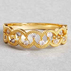 Ashley Cooper(tm) Gold Plated Lattice Ring with Pave