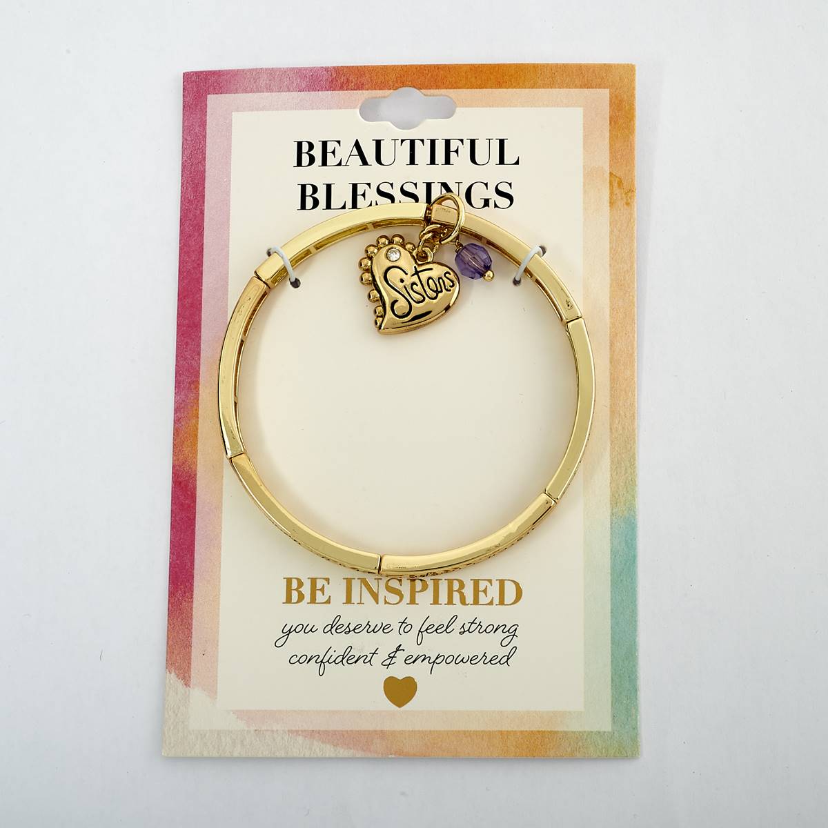 Beautiful Blessings Inspirational Gold Sisters Stretch Bracelet