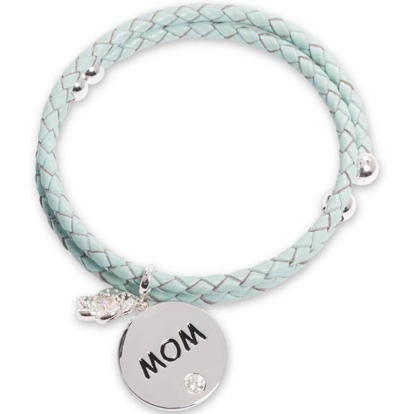 Beautiful Blessings Leather Wrap Coil Bracelet with Mom Charm