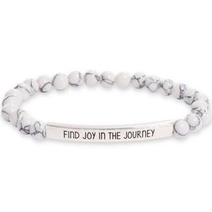 Beautiful Blessings Beaded Stretch Bracelet with Silver Joy Bar