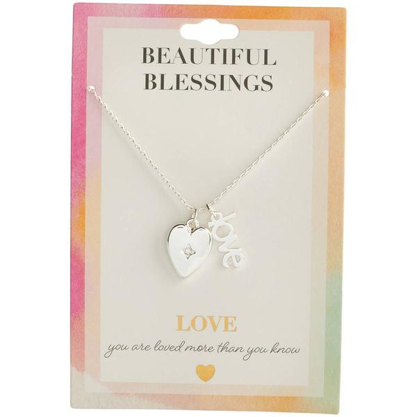 Beautiful Blessings Silver Heart Love Pendant