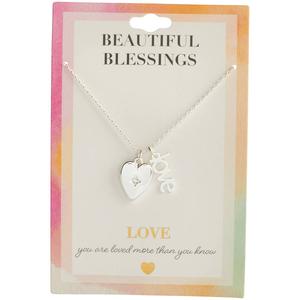 Beautiful Blessings Silver Heart Love Pendant