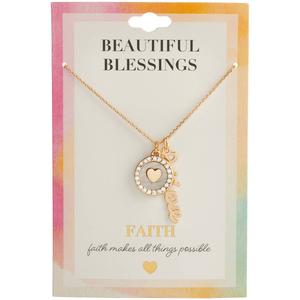 Beautiful Blessings Gold Heart Believe Pendant