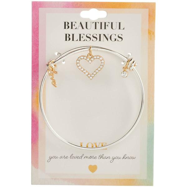 Beautiful Blessings Silver Heart & Love Charm Bracelet